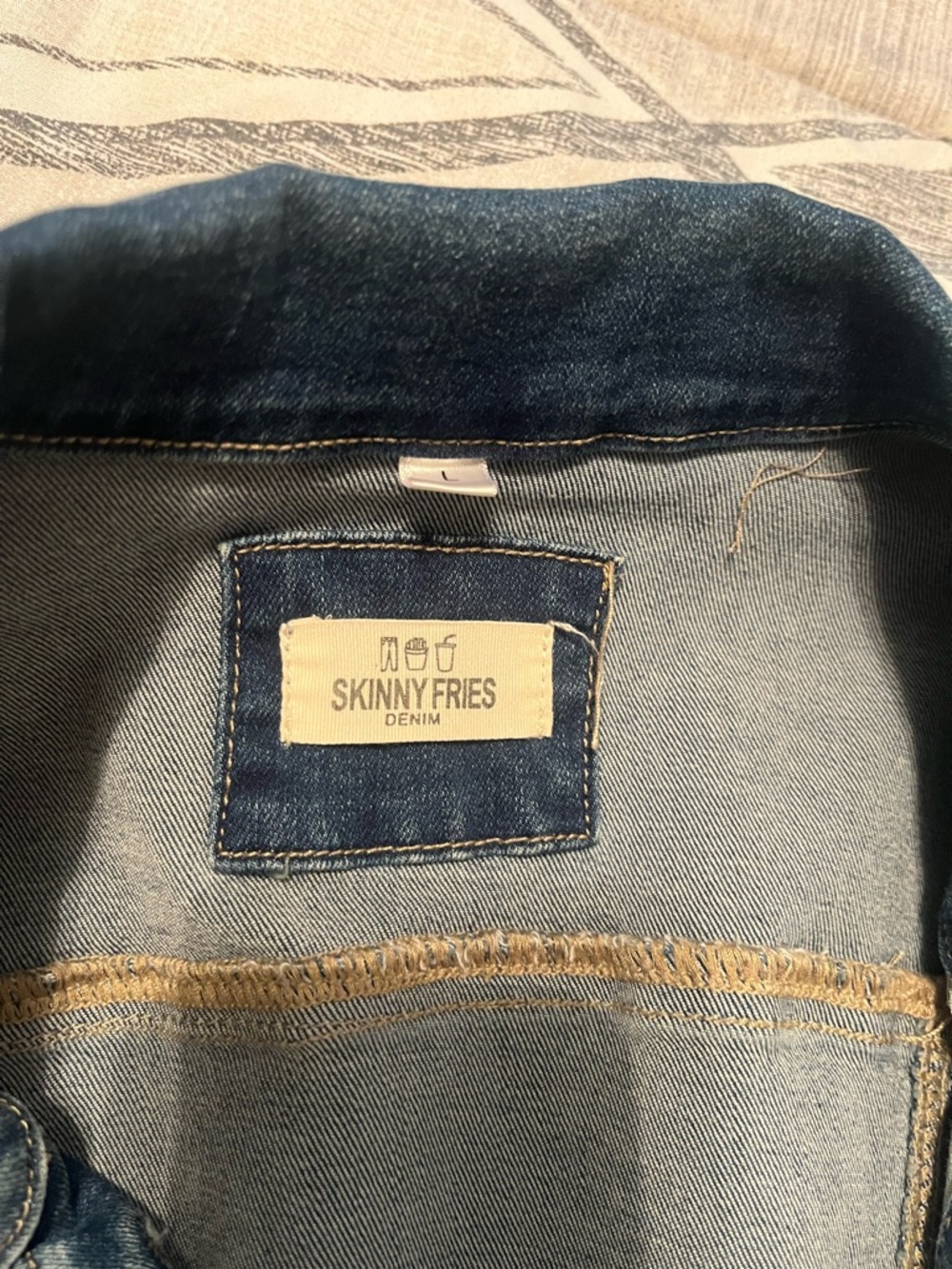 Denim Jacket for Women- Blue Distressed Jean Jacket - Picture 4 of 4